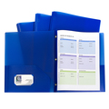 C-Line Products 2-Pocket Heavyweight Poly Portfolio Folder w/Prongs, Blue, PK10 32965